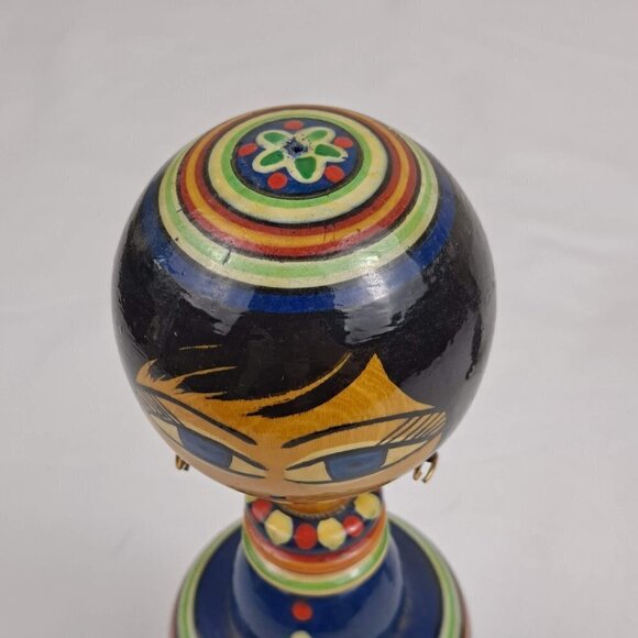 Pair of Egytian Spindle Dolls 1960's Handmade and  Hand Painted Vintage - Picture 6 of 14